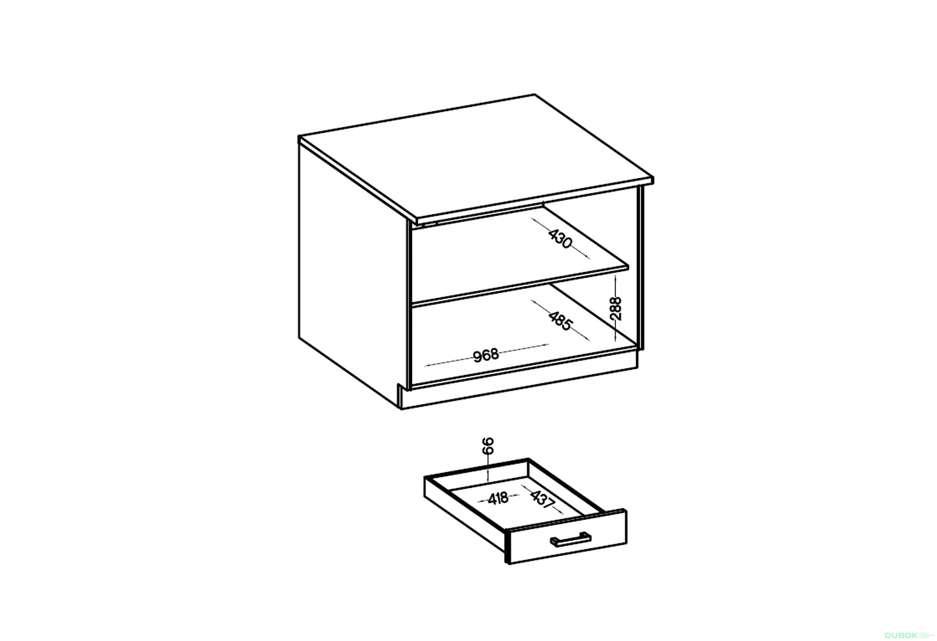 Fotografia 8 - Skriňa 1.0 m Maria Old Style / Matera, pracovná doska Matera