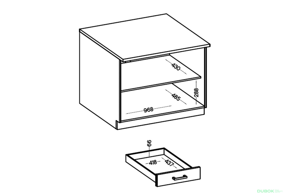 Fotografia 8 - Skriňa 1.0 m Maria Old Style / Matera, pracovná doska Matera