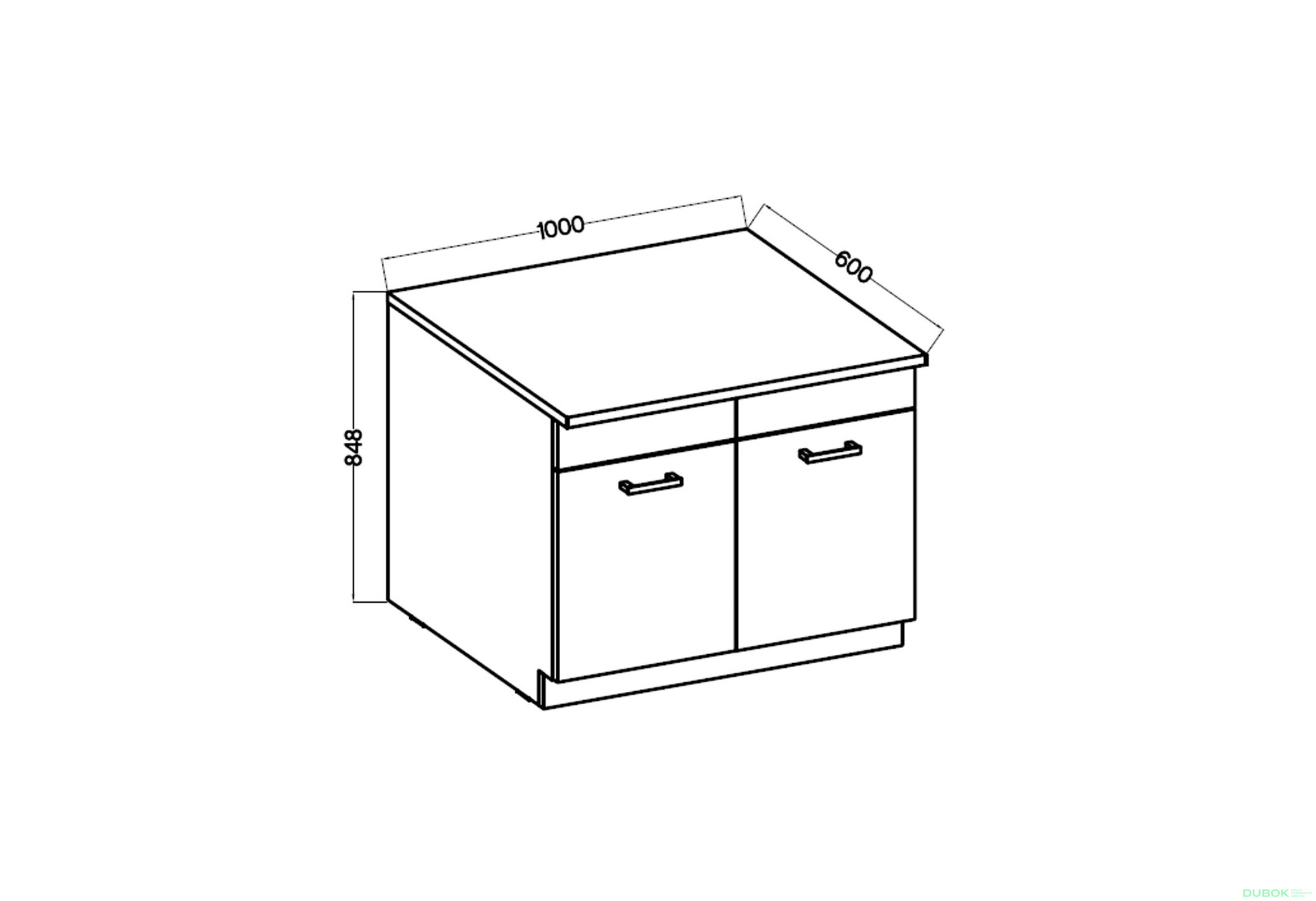 Fotografia 2 - Skrinka SPUB 100 ZAP Maria Old Style / Matera, pracovná doska Matera