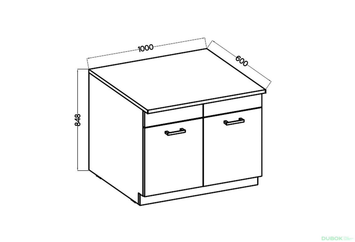 Fotografia 2 - Skrinka SPUB 100 ZAP Maria Old Style / Matera, pracovná doska Matera