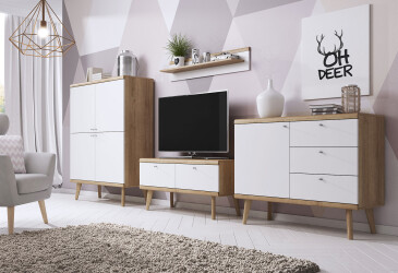 Obývacia zostava 3.2 m Primo dub riviéra / biely