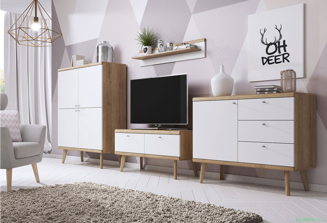 Obývacia zostava 3.2 m Primo dub riviéra / biely