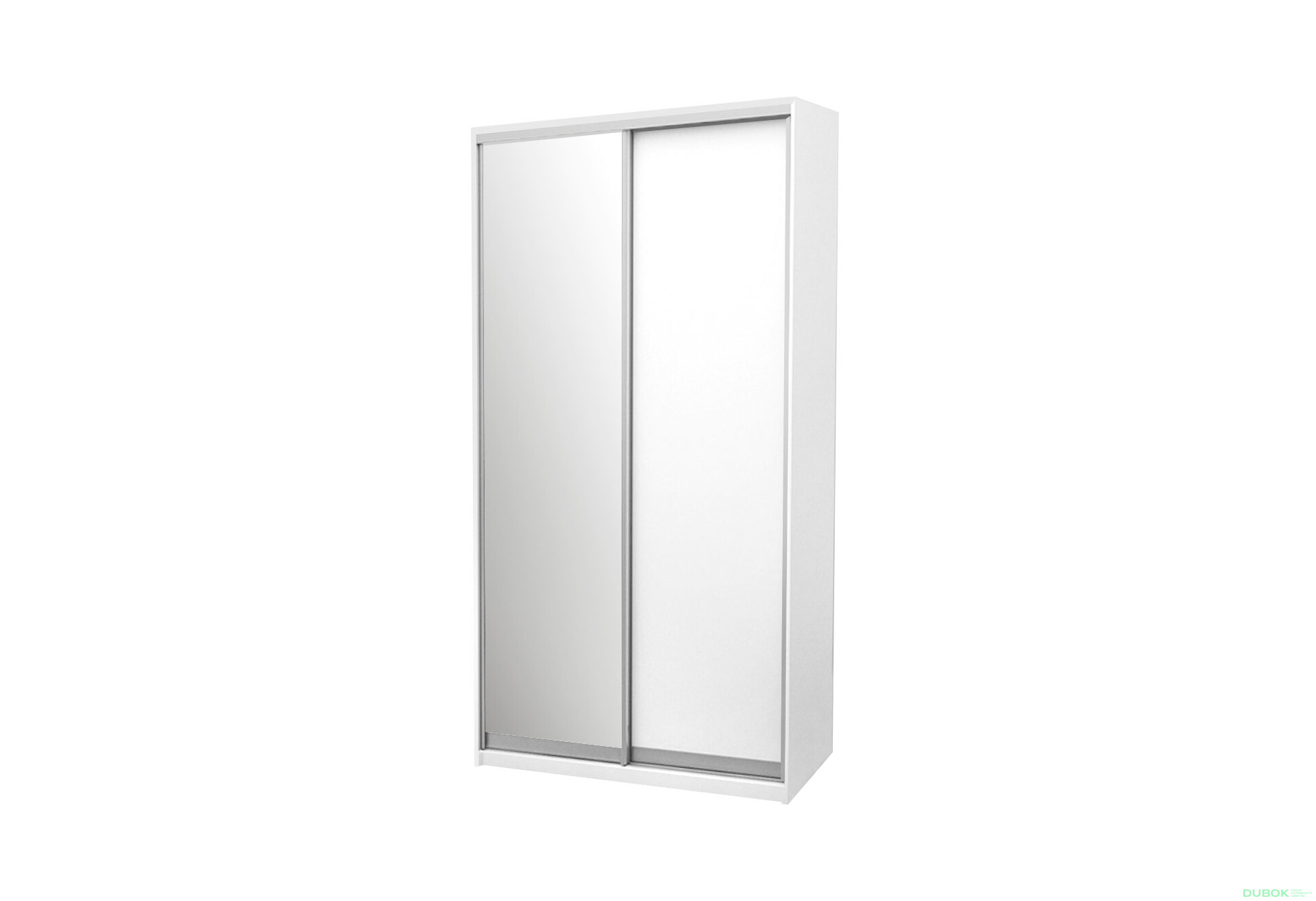 Fotografia 1 - Skriňa s posuvnými dverami Komforto 1 zrkadlová + 1 DTD 120x240x60 cm Biela