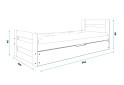 Posteľ Erni biele 90x200 cm s roštom, úložným priestorom, s matracom - Fotografia 6 Fotografia 6 - Posteľ Erni biele 90x200 cm s roštom, úložným priestorom, s matracom