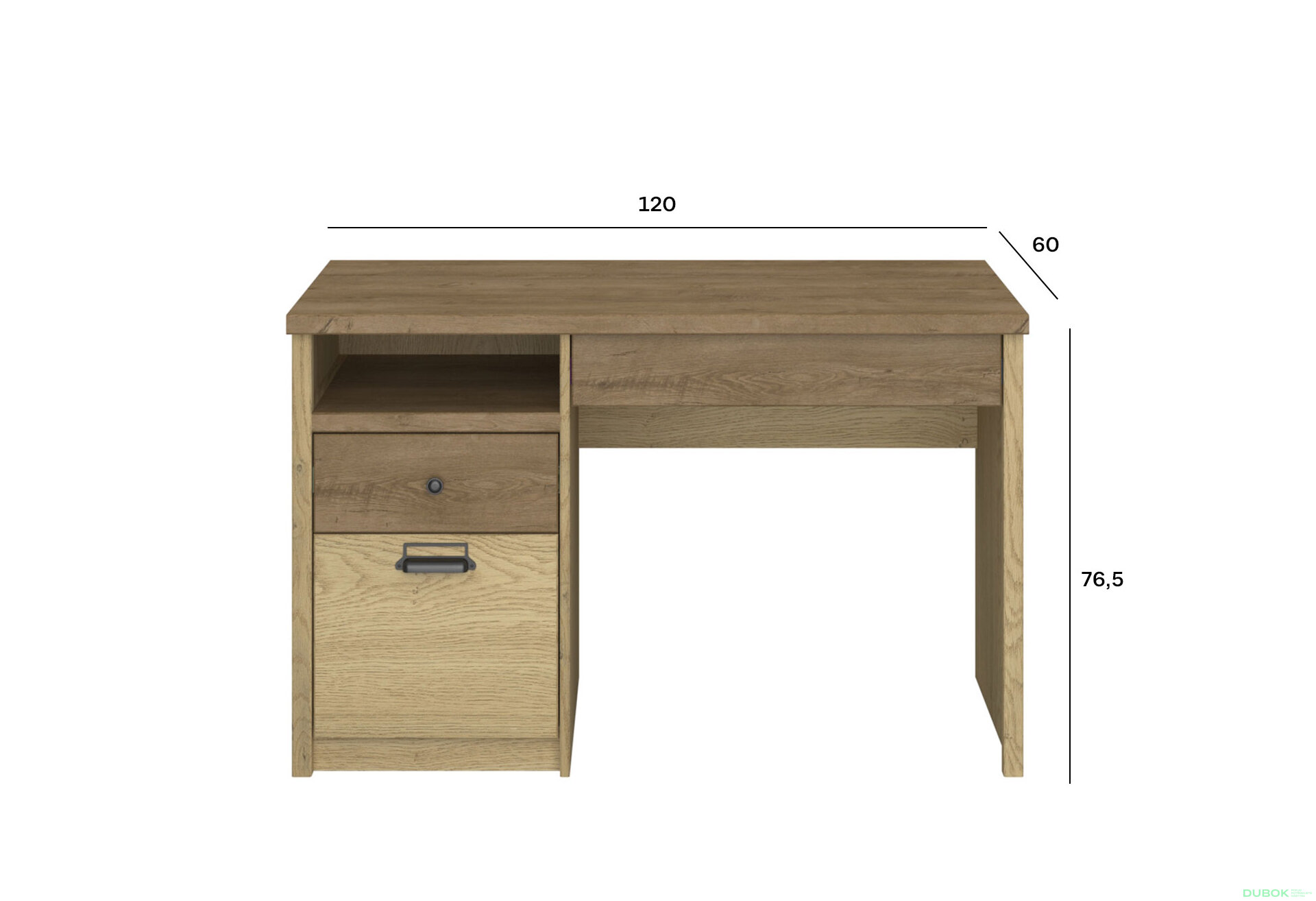 Fotografia 4 - Písací stôl 1d2s/120 dub cremona / dub lefkas Denzel