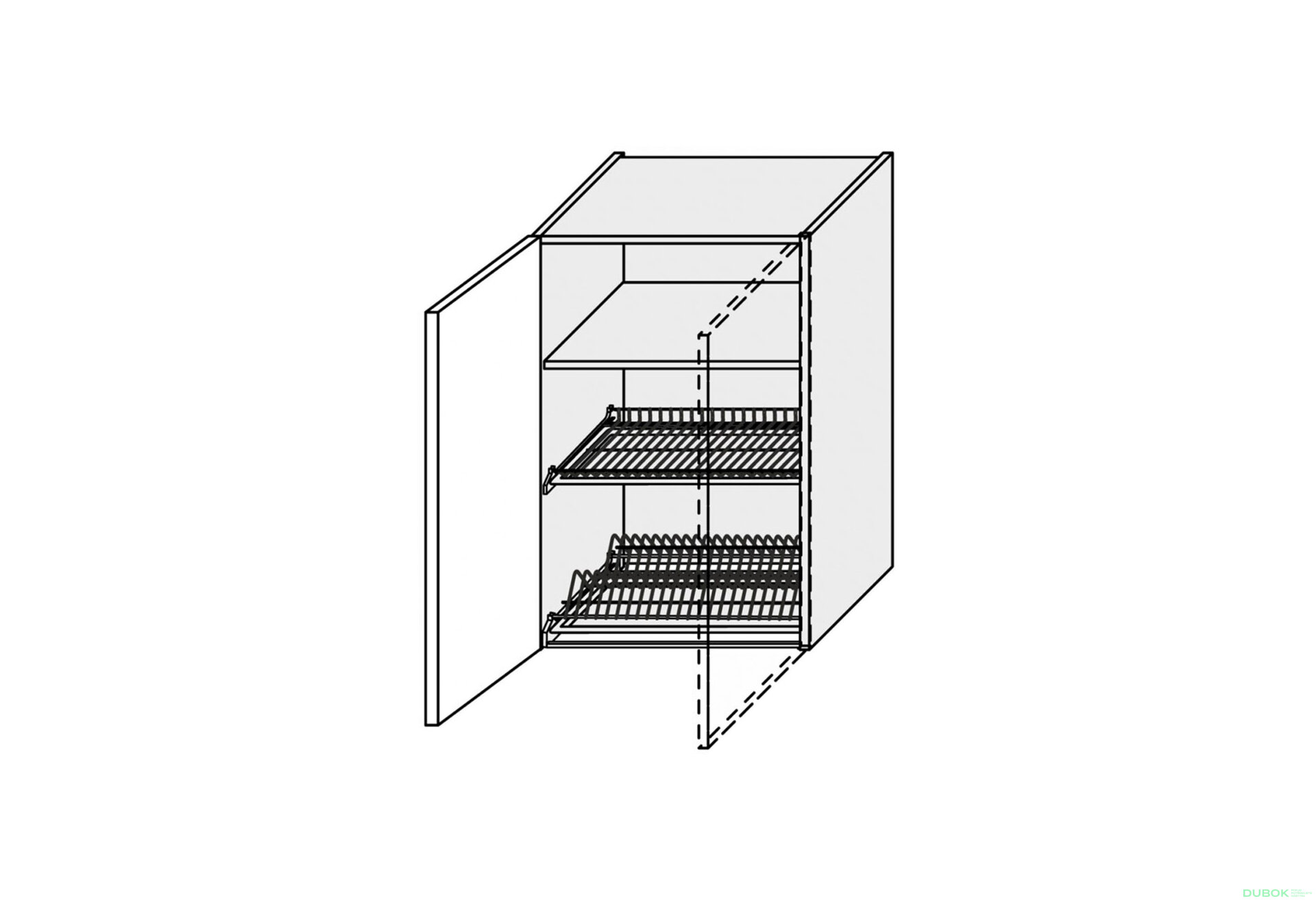 Fotografia 1 - Vrchný 60VS/900 1dverová sušička Pro Blum+GTV ľavá Millenium Premium
