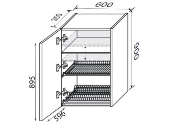 Fotografia Vrchný 60VS/900 1dverová sušička Pro Blum+GTV ľavá