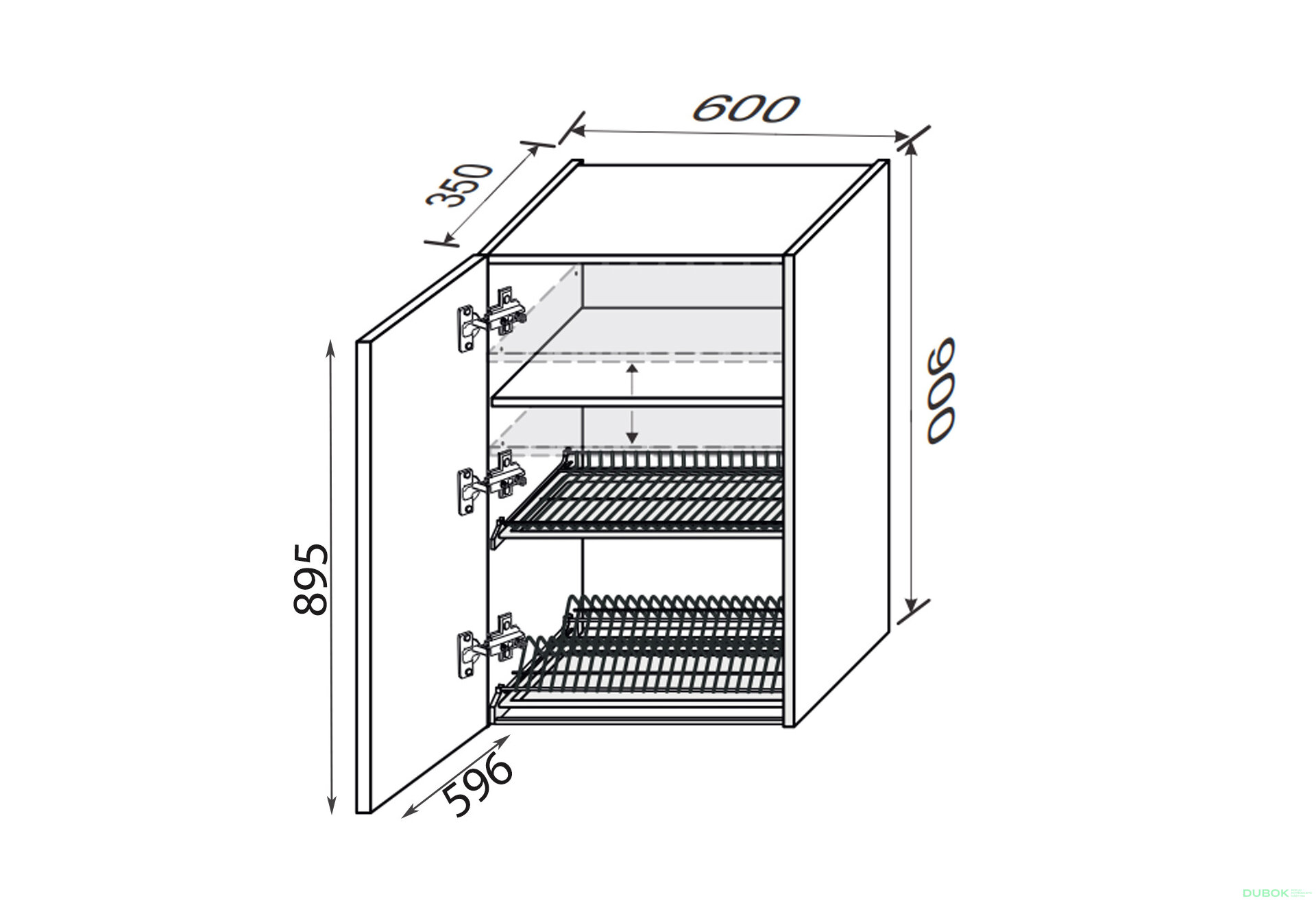 Fotografia 2 - Vrchný 60VS/900 1dverová sušička Pro Blum+GTV ľavá Millenium Premium