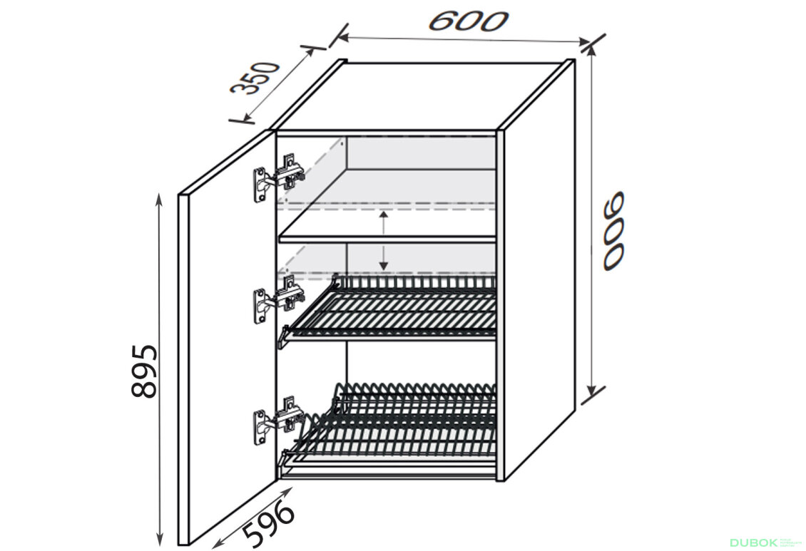 Fotografia 2 - Vrchný 60VS/900 1dverová sušička Pro Blum+GTV ľavá Millenium Premium