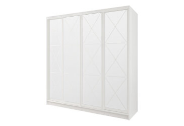 Skriňa Rim-Veneziano 4D 2,63 m s umeleckým matovaním na zrkadle №31, biela