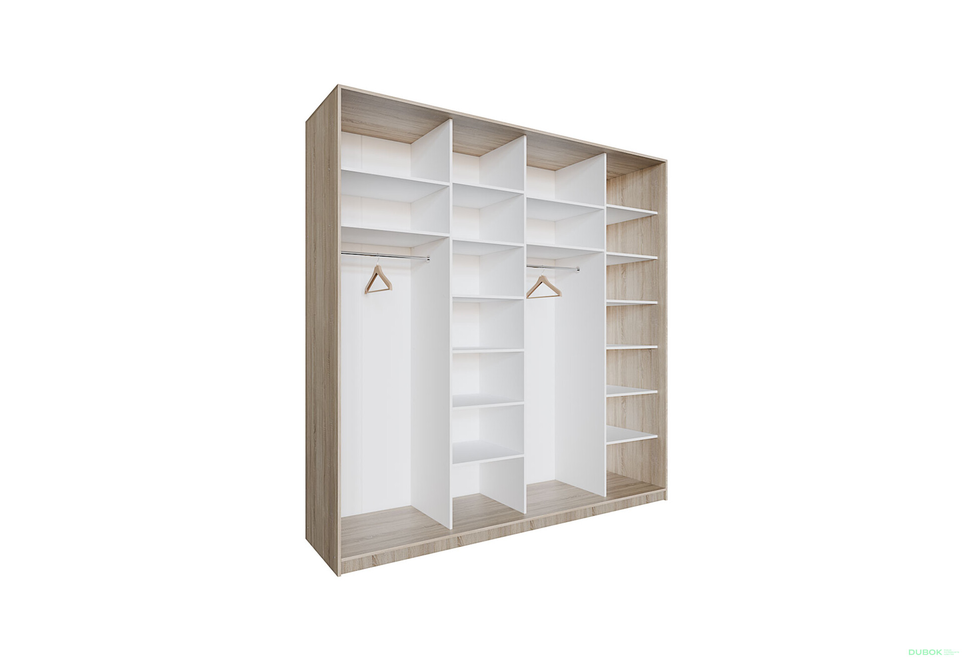 Fotografia 2 - Skriňa 4D 2400x600x2400 Svetlý dub sonoma, 4D Loft Zrkadlo Lines BL