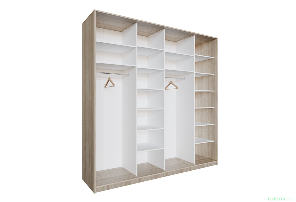 Fotografia 2 - Skriňa 4D 2400x600x2400 Svetlý dub sonoma, 4D Loft Zrkadlo Lines BL