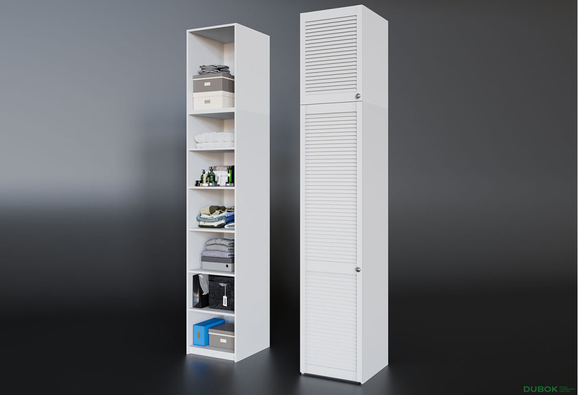 Fotografia 2 - Skriňa č. 1 + Vysoká Antresol Biela Módulná skriňa Texas