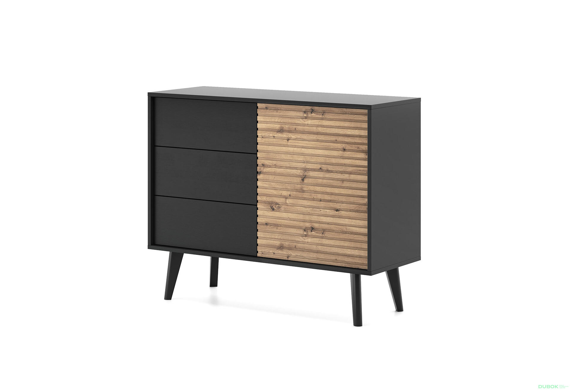 Fotografia 1 - Komoda KSZ104 dub artisan / čierny Willow