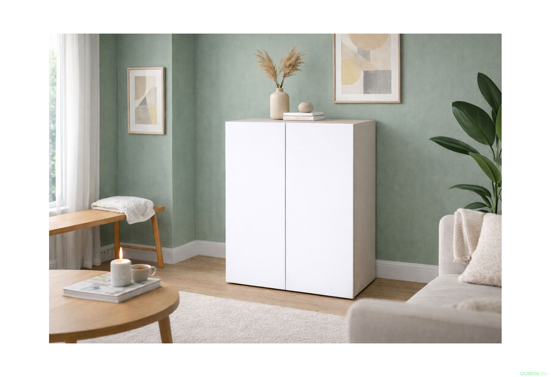 Fotografia 2 - Komoda 2D 80 cm kašmír / nymphaea alba Space