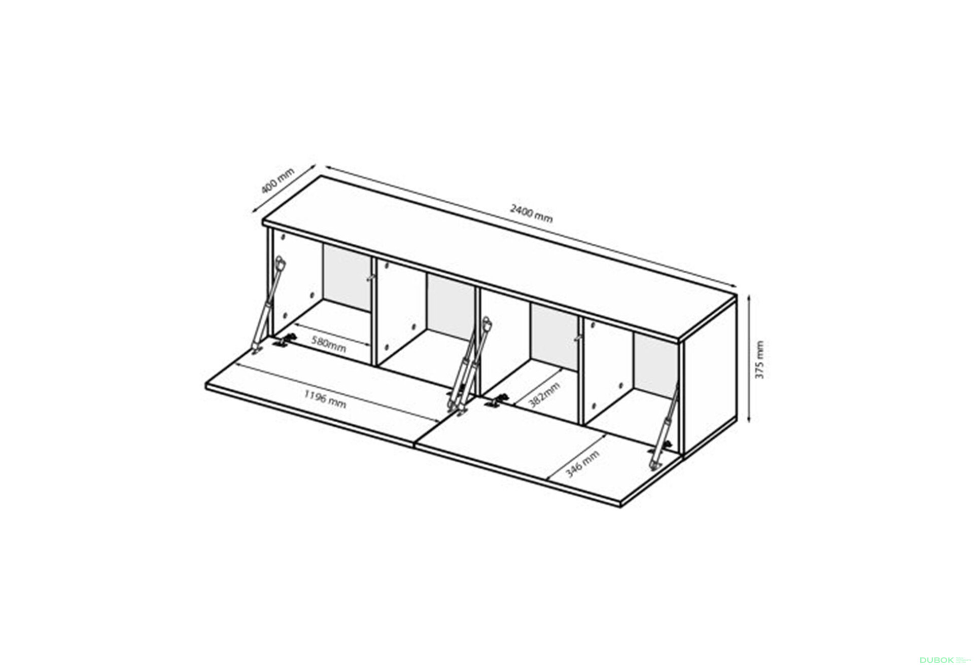 Fotografia 6 - TV stolík 2,4 kašmírový lesk Legs Box