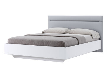 Posteľ 1,8x2,0 s čalúneným mäkkým čelom, biely lesk Family