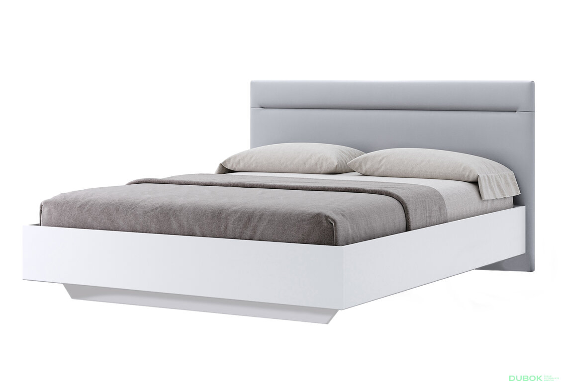 Posteľ 1,8x2,0 s čalúneným mäkkým čelom, biely lesk Family