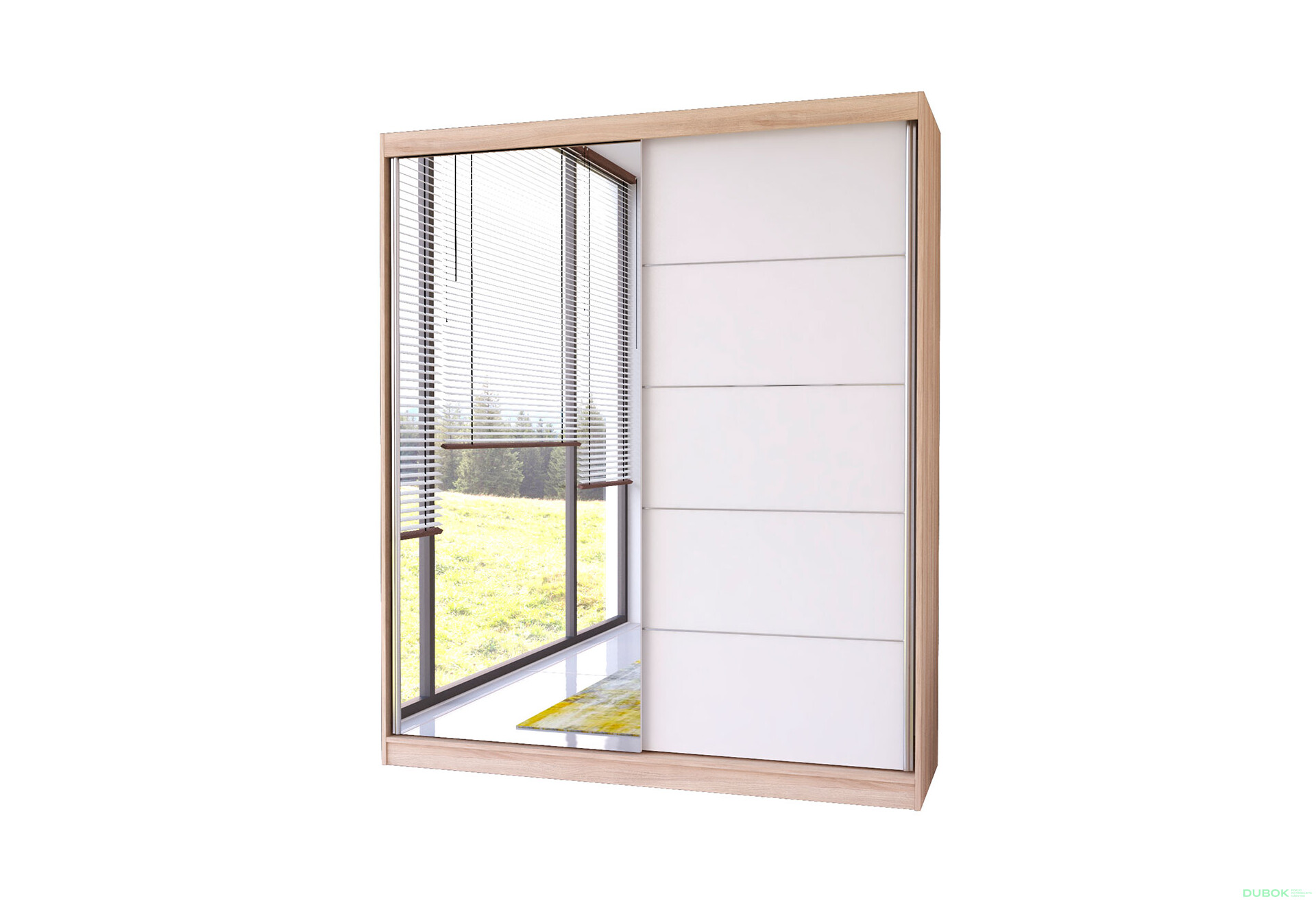 Fotografia 1 - Skriňa Bella 03 so zrkadlom dub sonoma / biely