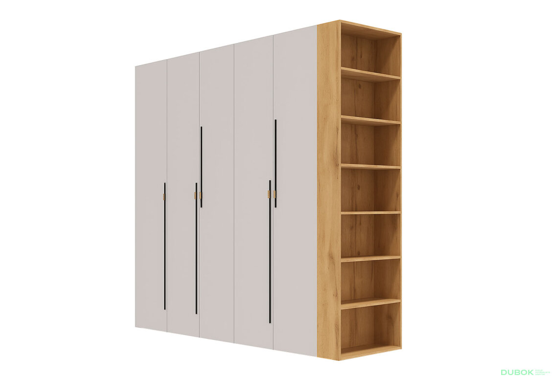 Skriňa 5D 220 cm dub appalačský / kašmír Space