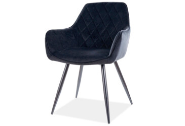 Stolička Linea Velvet čierny Bluvel 19, kov čierna matná