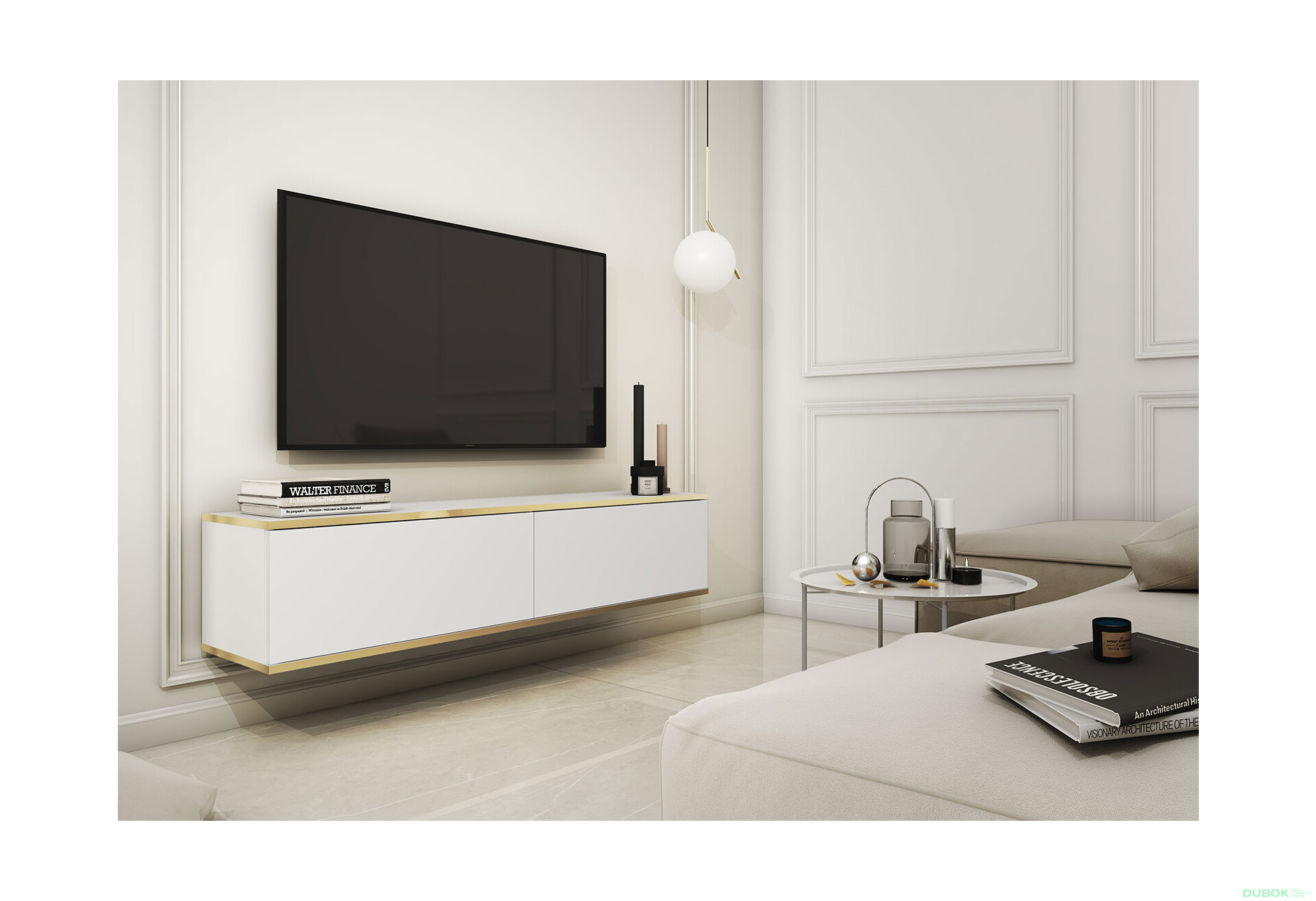 TV stolík RTV 135 biely Oro - Fotografia 2 Fotografia 2 - TV stolík RTV 135 biely Oro