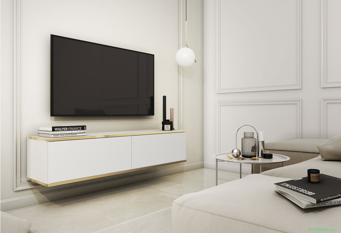 TV stolík RTV 135 biely Oro - Fotografia 2 Fotografia 2 - TV stolík RTV 135 biely Oro