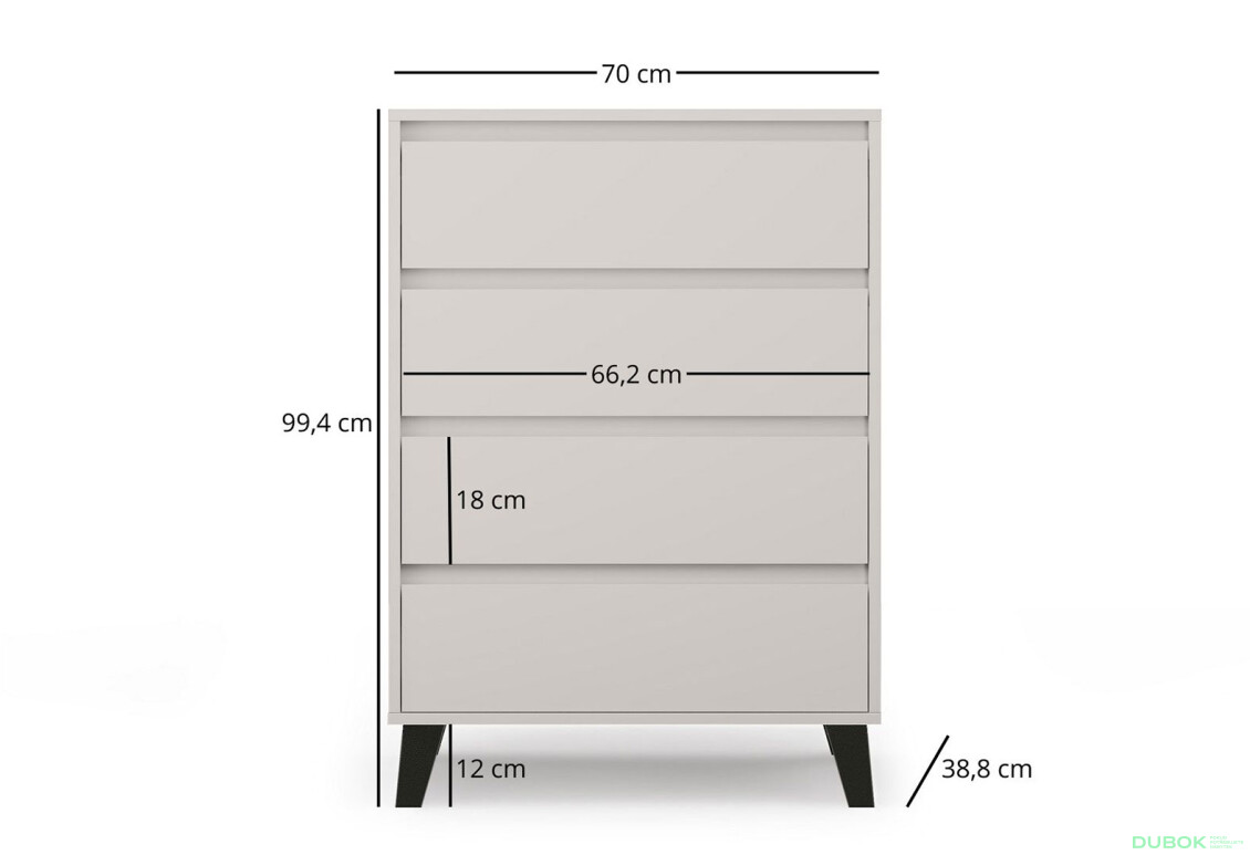 Komoda Borg 4s/70 kašmír - Fotografia 5 Fotografia 5 - Komoda Borg 4s/70 kašmír