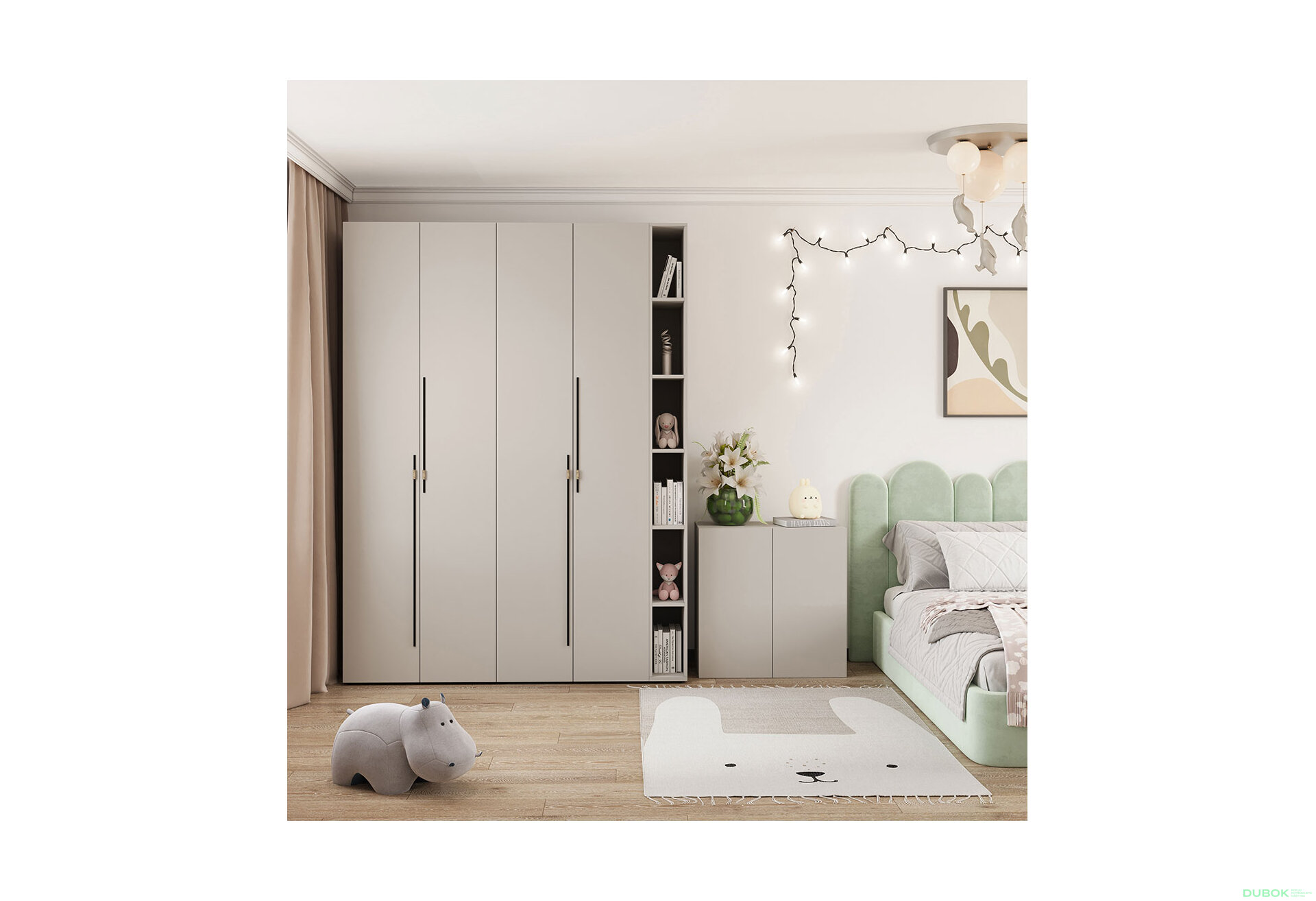 Fotografia 3 - Skriňa 4D s policami 180 cm kašmír Space