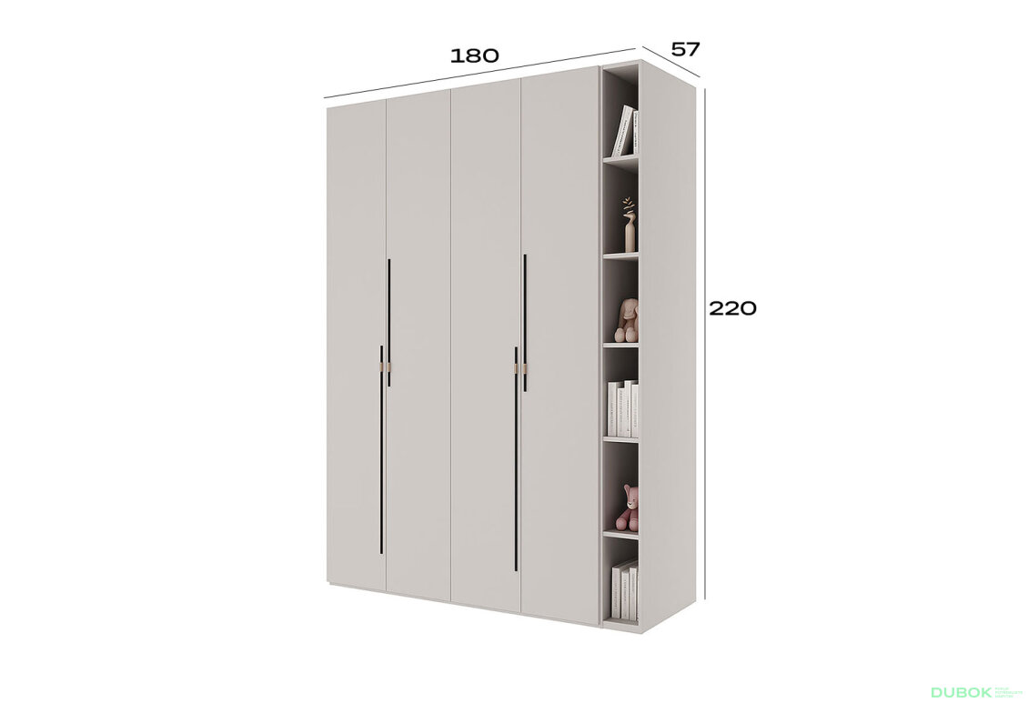 Fotografia 5 - Skriňa 4D s policami 180 cm kašmír Space