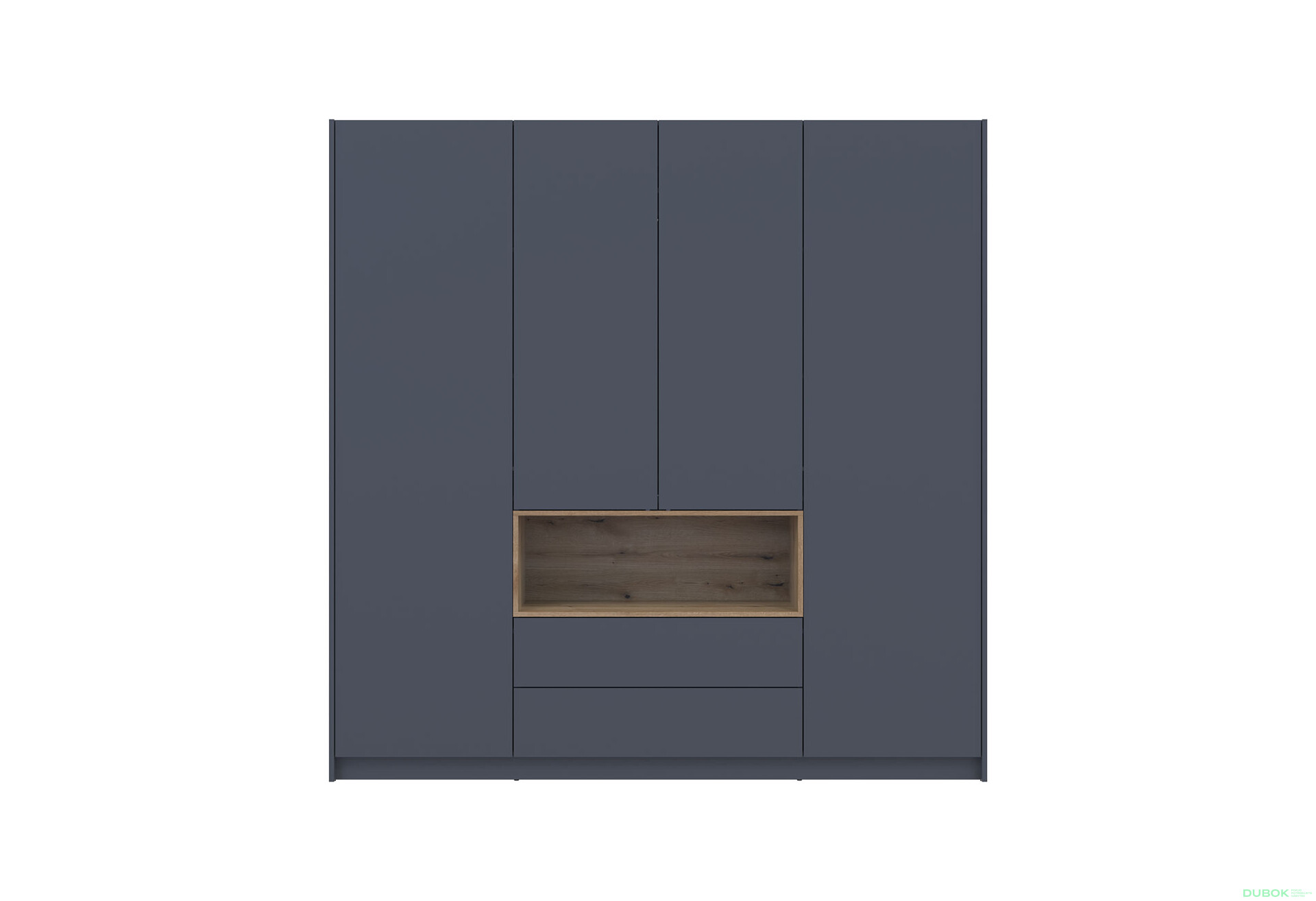 Skriňa štvordverová Dale 206x52x220 cm grafit / dub evoke - Fotografia 3 Fotografia 3 - Skriňa štvordverová Dale 206x52x220 cm grafit / dub evoke