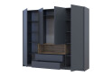 Skriňa štvordverová Dale 206x52x220 cm grafit / dub evoke - Fotografia 2 Fotografia 2 - Skriňa štvordverová Dale 206x52x220 cm grafit / dub evoke
