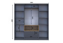 Skriňa štvordverová Dale 206x52x220 cm grafit / dub evoke - Fotografia 7 Fotografia 7 - Skriňa štvordverová Dale 206x52x220 cm grafit / dub evoke