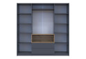Skriňa štvordverová Dale 206x52x220 cm grafit / dub evoke - Fotografia 5 Fotografia 5 - Skriňa štvordverová Dale 206x52x220 cm grafit / dub evoke