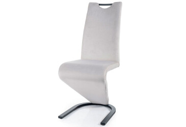 Stolička H-090 Velvet svetlo šedý Bluvel 03, matná čierna kov