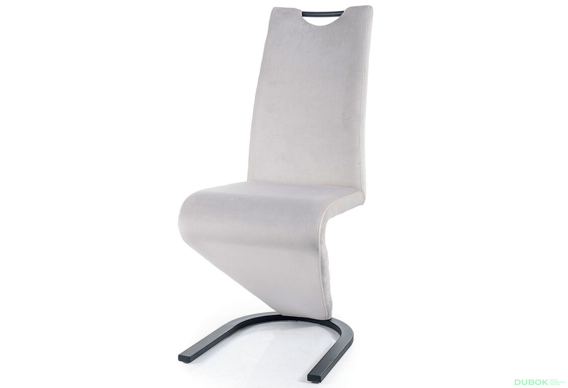 Stolička H-090 Velvet svetlo šedý Bluvel 03, matná čierna kov