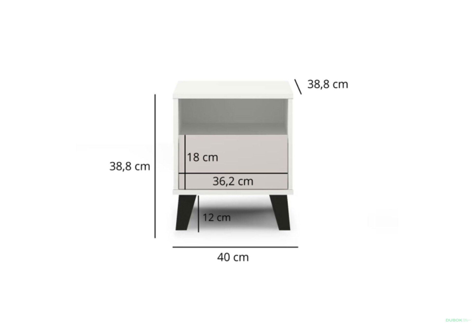 Fotografia 7 - Nočný stolík Borg 1s biely / kašmír