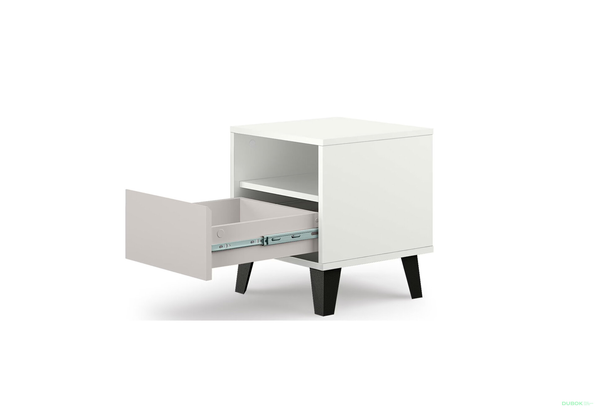 Fotografia 4 - Nočný stolík Borg 1s biely / kašmír