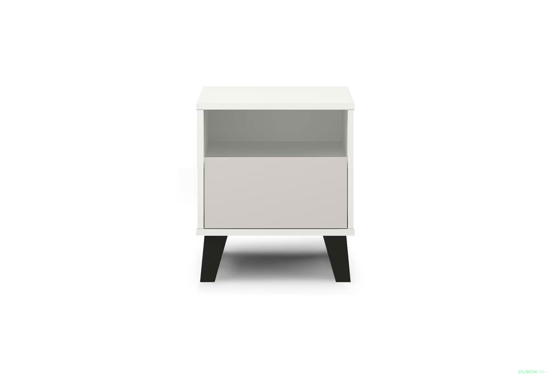 Fotografia 1 - Nočný stolík Borg 1s biely / kašmír