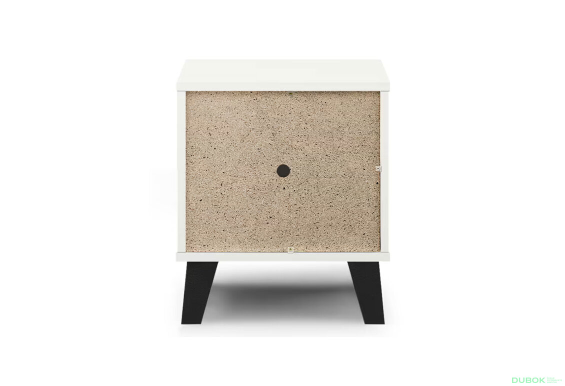 Fotografia 6 - Nočný stolík Borg 1s biely / kašmír