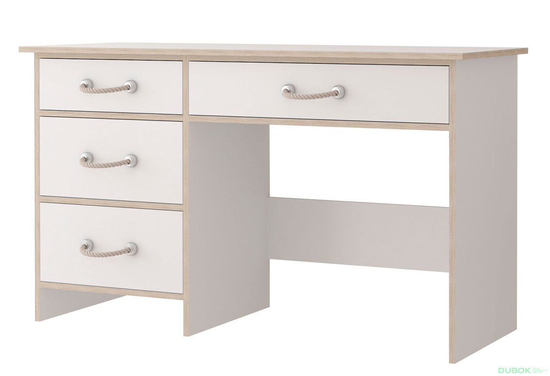 Písací stôl biely, vložky sonoma Kosmo Idczak meble