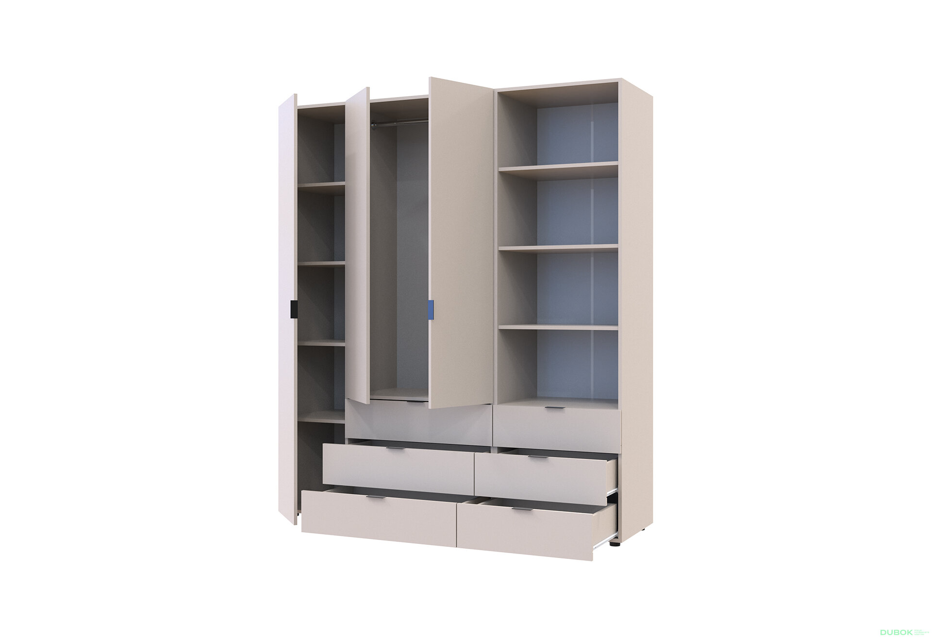 Fotografia 2 - Skriňa 3D s regálom s zásuvkami Gelar 176.2 cm kašemír