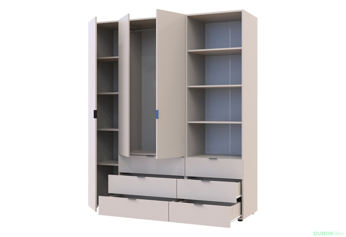Fotografia 2 - Skriňa 3D s regálom s zásuvkami Gelar 176.2 cm kašemír