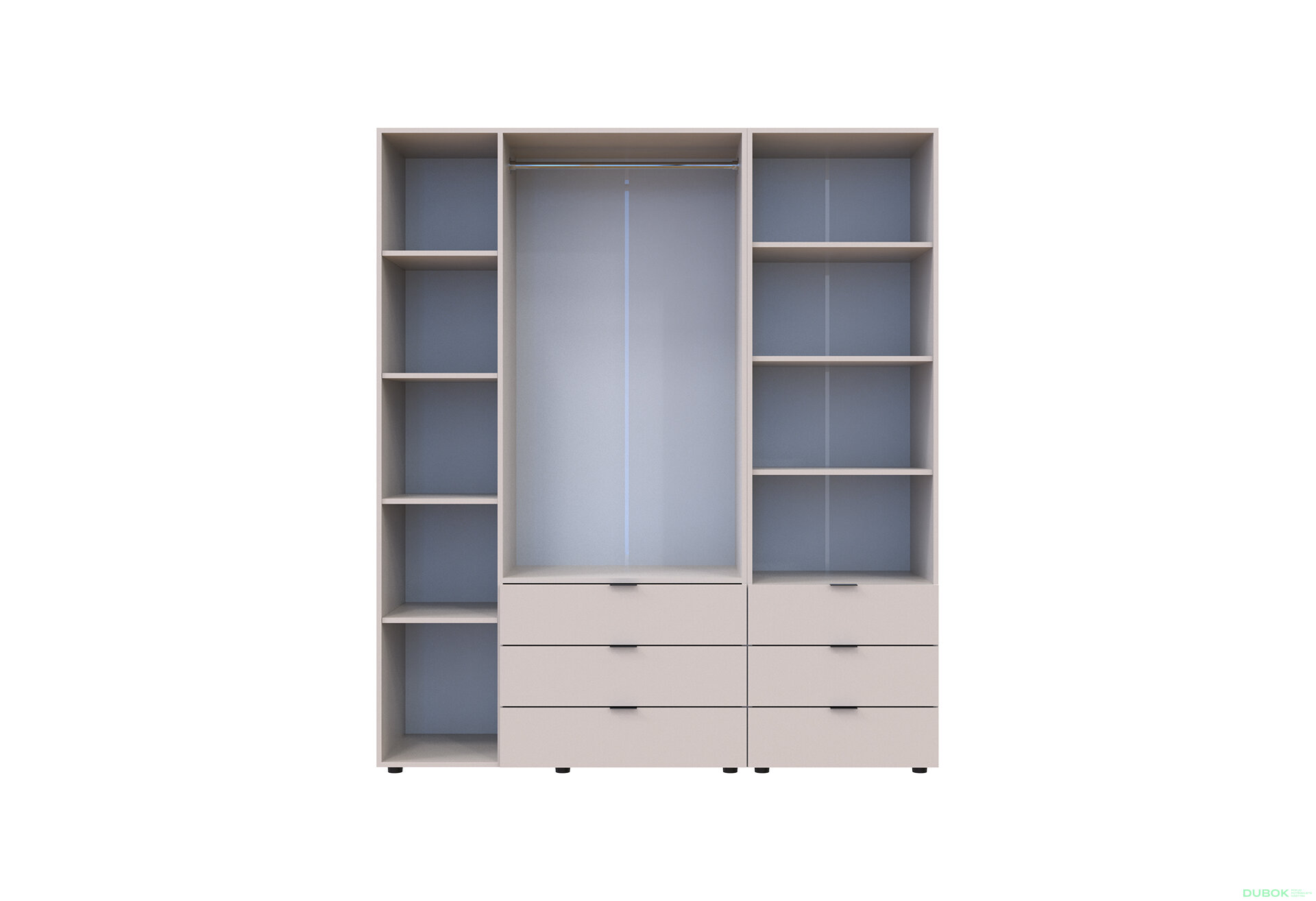 Fotografia 5 - Skriňa 3D s regálom s zásuvkami Gelar 176.2 cm kašemír