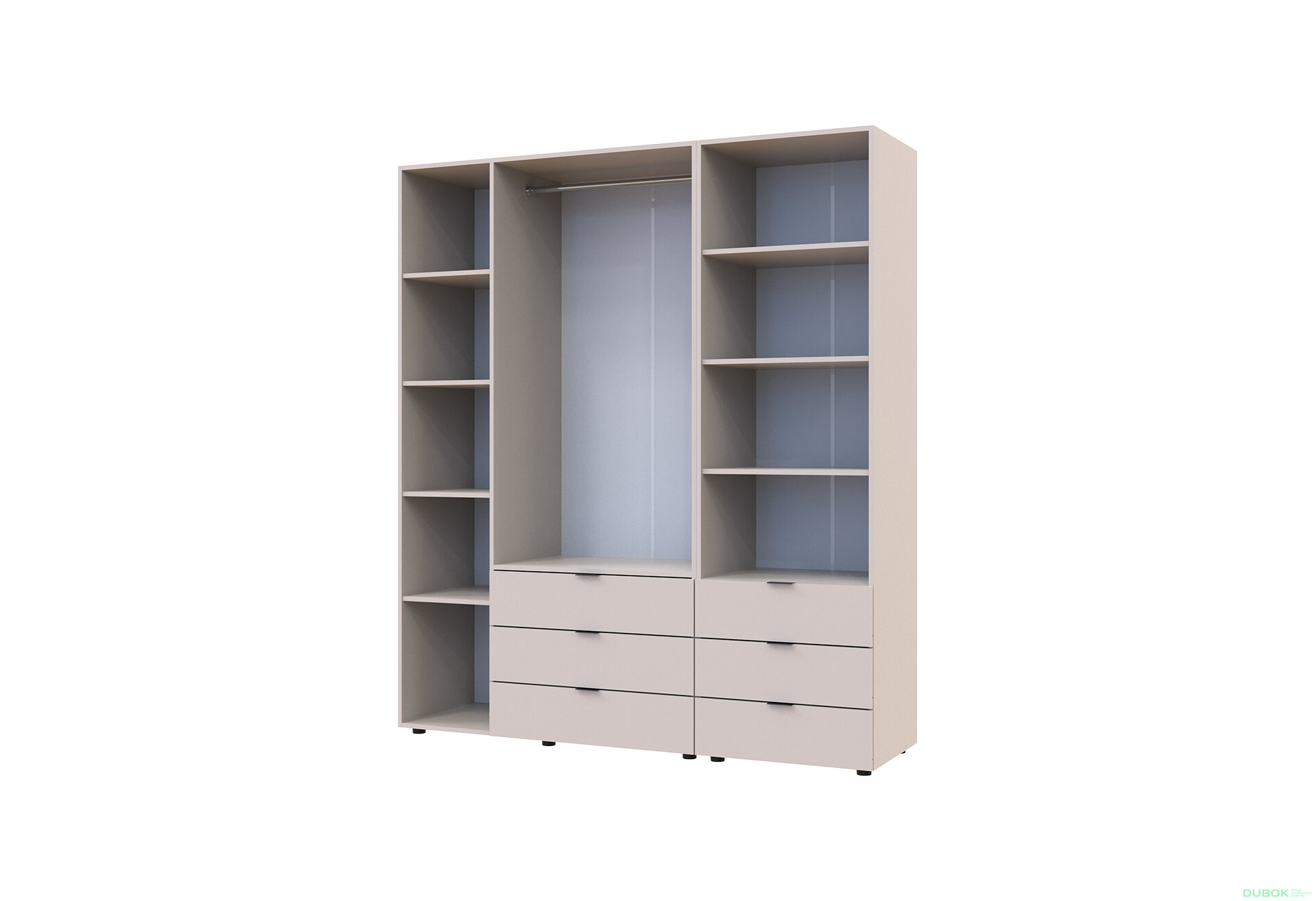 Fotografia 6 - Skriňa 3D s regálom s zásuvkami Gelar 176.2 cm kašemír