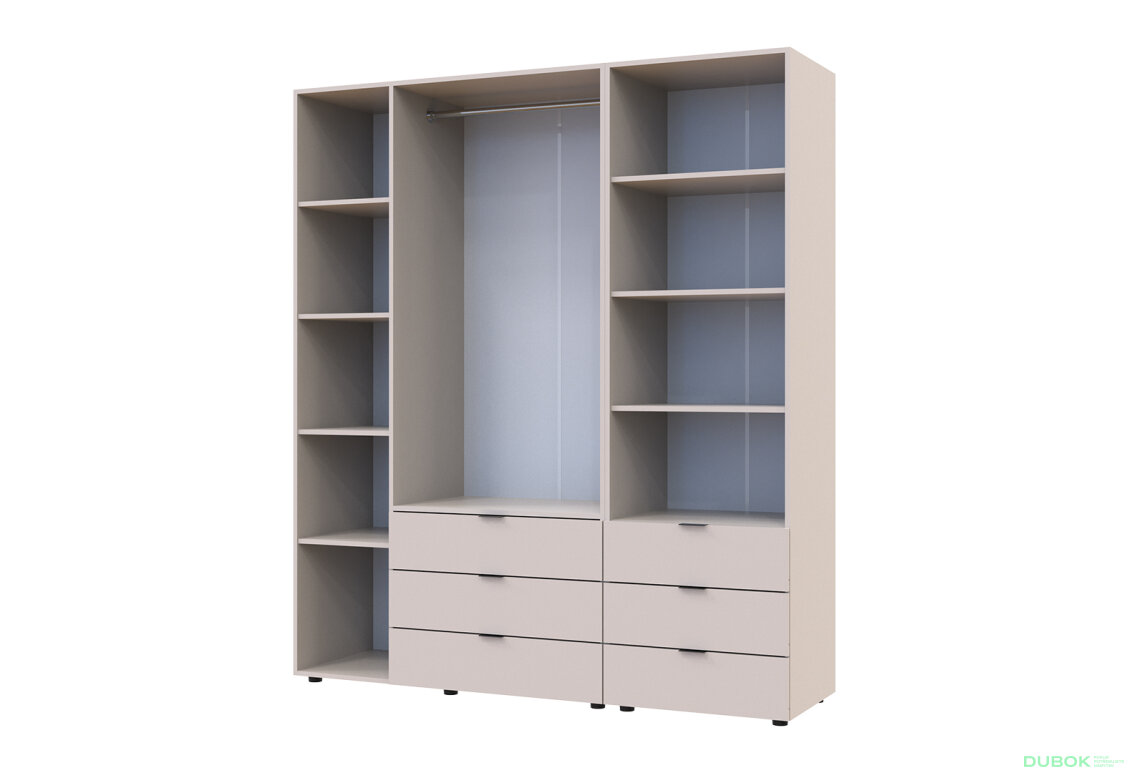 Fotografia 6 - Skriňa 3D s regálom s zásuvkami Gelar 176.2 cm kašemír