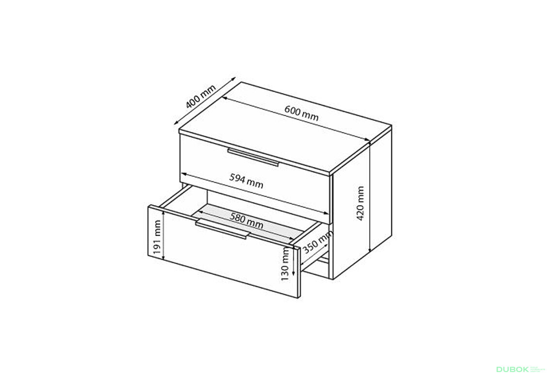 Fotografia 7 - Nočný stolík 2šx biely lesk Mila