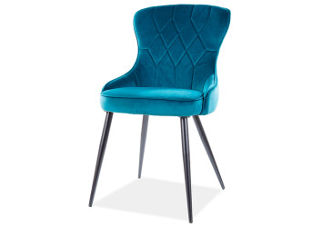 Stolička Lotus Velvet šedý Bluvel 85, kov čierna matná