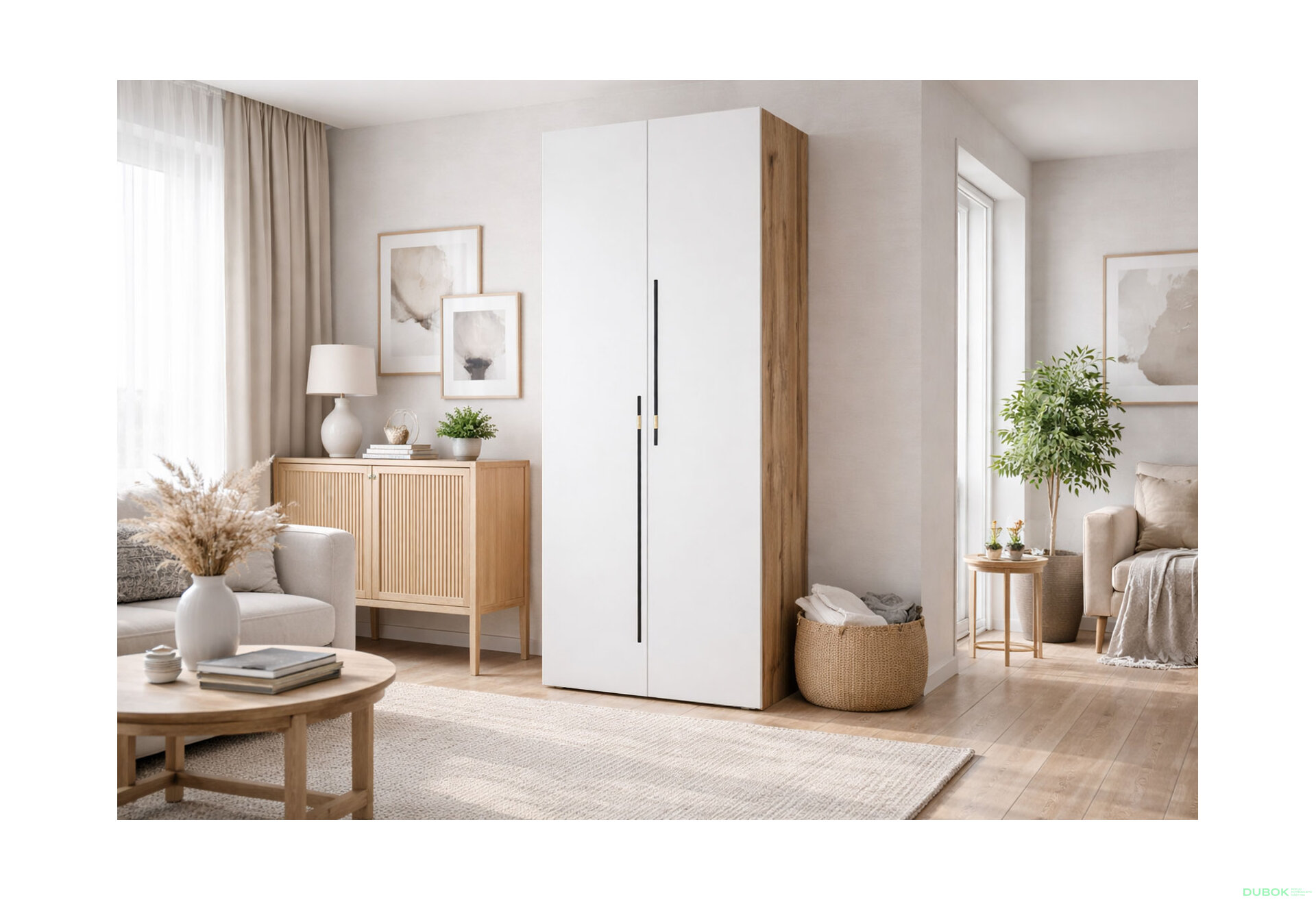 Fotografia 2 - Skriňa 2D 80 cm dub appalačský / nymphaea alba Space