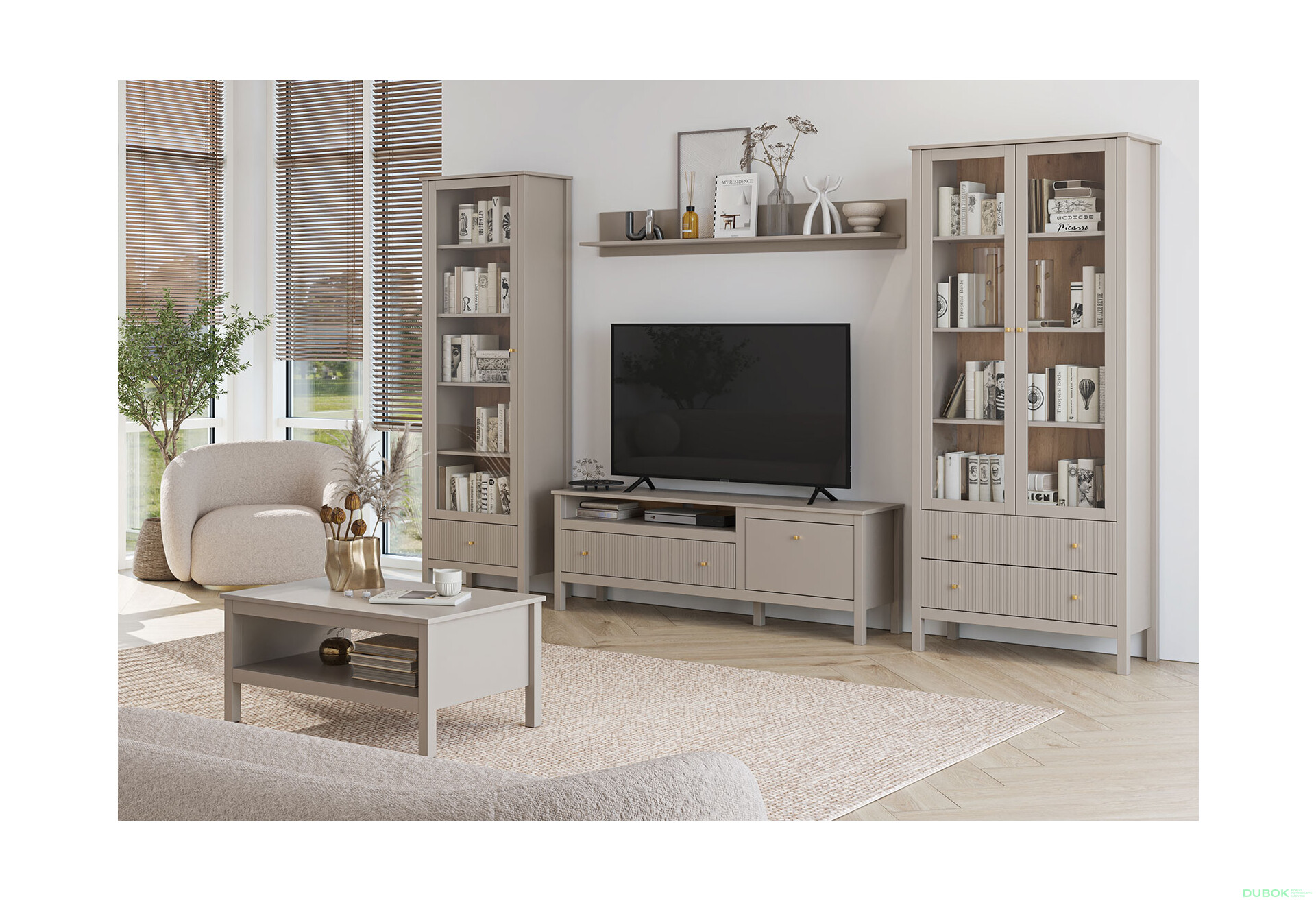 Fotografia 1 - Obývacia zostava 3.15 m + konferenčný stolík taupe Kleo